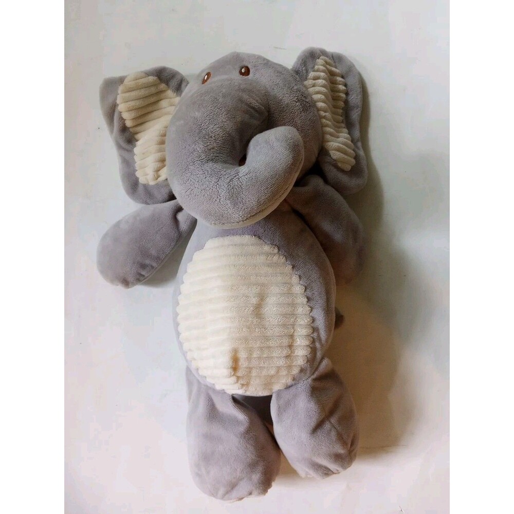 Kellytoy Gray Elephant 19" Plush Stuffed Animal Toy 2016 White Ears Belly Feet